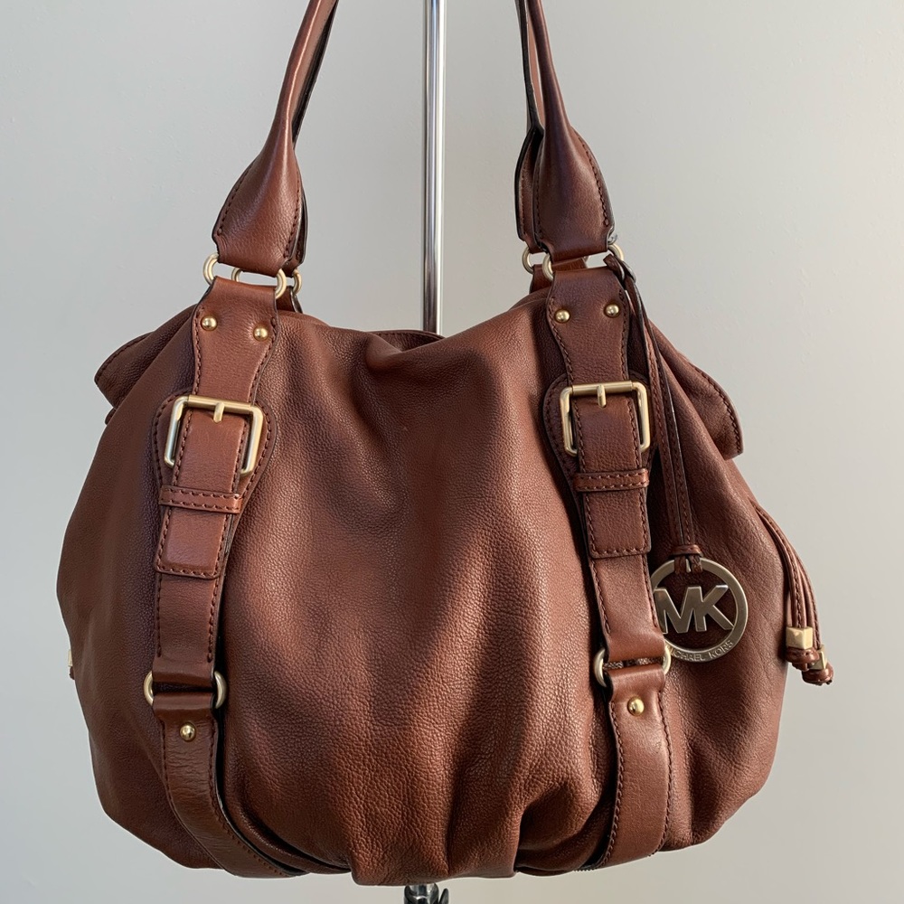 Michael Kors Cognac Leather Purse Shoulder Handbag